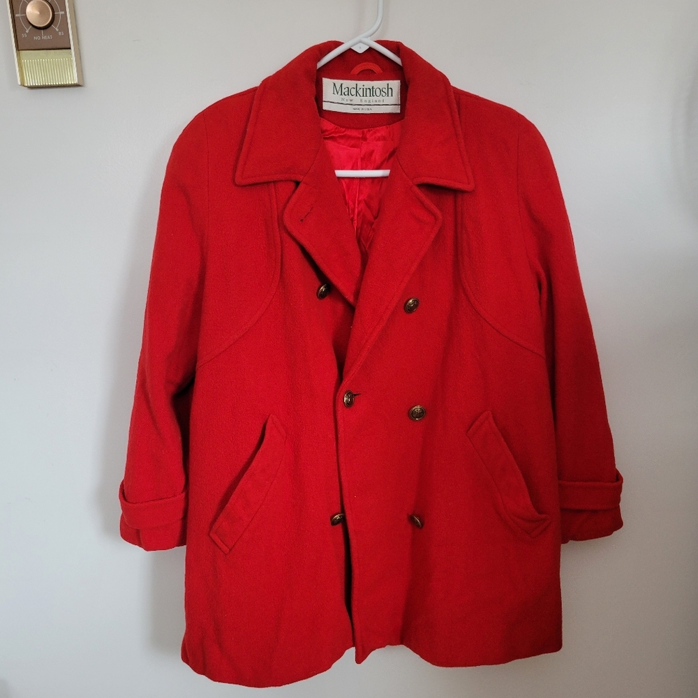 Red Wool Coat Macintosh